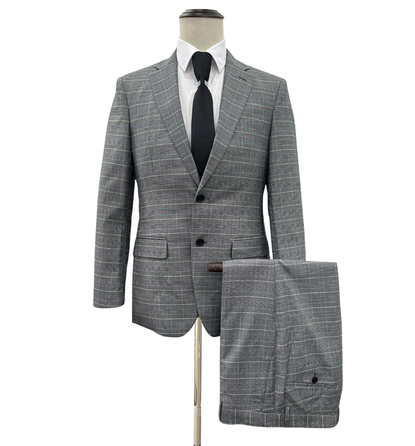 Angelo Rossi: Grey Glen Check Suit – Modern Cut. Elevate Your Style.